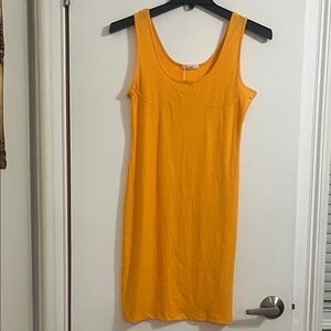 Sunro Womens Scoop Neck Sleeveless Dress Size L Golden Yellow